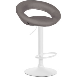 Tabouret de bar Olinda en tissu blanc gris