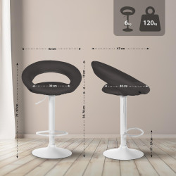 Sgabello da bar Olinda tessuto bianco grigio scuro