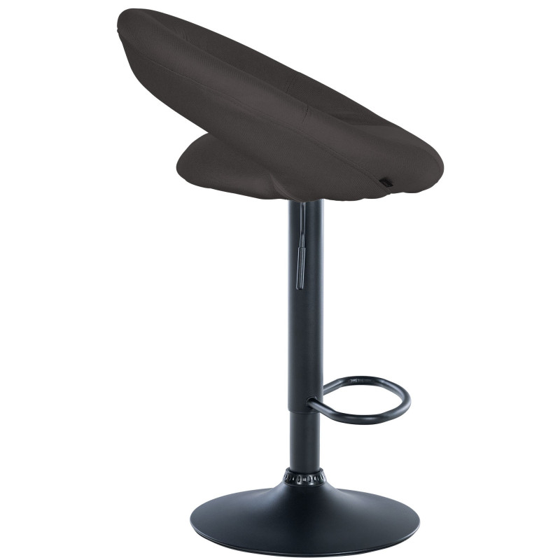 Tabouret de bar Olinda, tissu noir/gris foncé