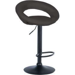 Tabouret de bar Olinda, tissu noir/gris foncé