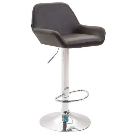 Lot de 2 tabourets de bar Braga, similicuir, marron chromé