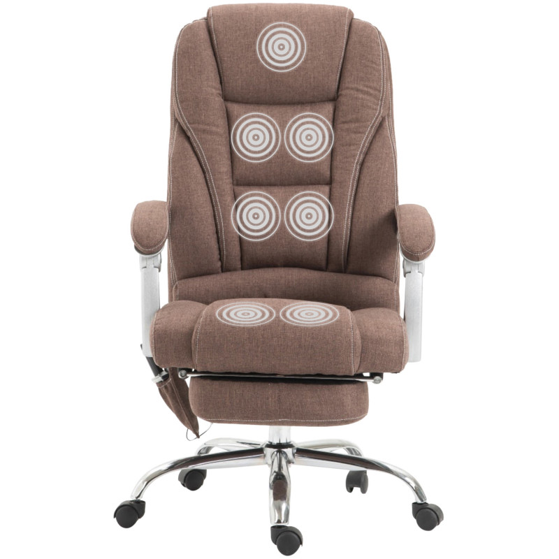 Chaise de bureau en tissu Pacific avec fonction massage brun