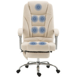 Chaise de bureau en tissu Pacific avec fonction massage crème
