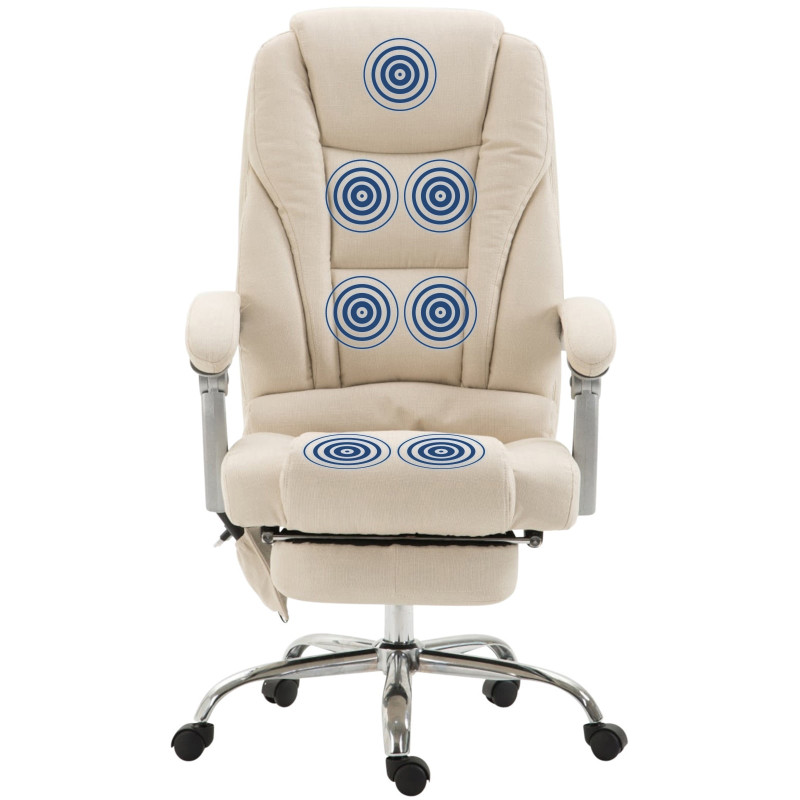 Chaise de bureau en tissu Pacific avec fonction massage crème