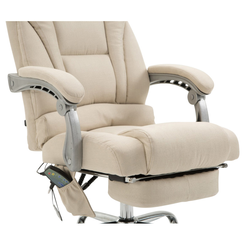 Chaise de bureau en tissu Pacific avec fonction massage crème
