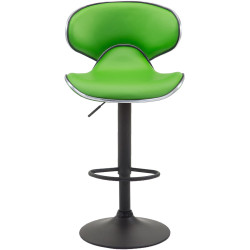 Ensemble de 2 tabourets de bar Las Vegas V2, similicuir, noir/vert