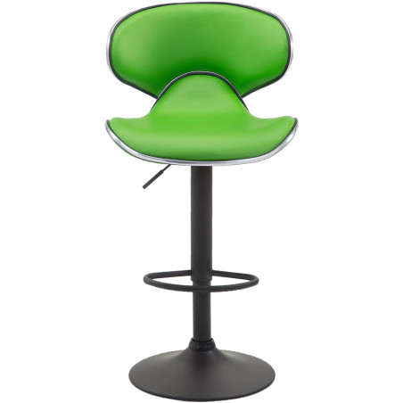 Ensemble de 2 tabourets de bar Las Vegas V2, similicuir, noir/vert