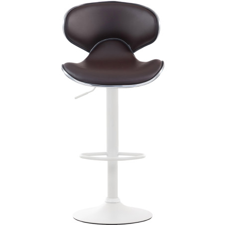 Ensemble de 2 tabourets de bar Las Vegas V2, similicuir, blanc/marron