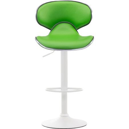 Conjunto de 2 banquetas de bar Las Vegas V2, em couro sintético, branco/verde