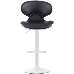 Set di 2 sgabelli da bar Las Vegas V2, similpelle, bianco/nero