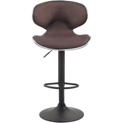 Ensemble de 2 tabourets de bar Las Vegas V2, tissu noir/marron