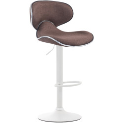 Ensemble de 2 tabourets de bar Las Vegas V2, tissu blanc/marron