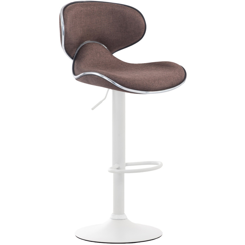 Ensemble de 2 tabourets de bar Las Vegas V2, tissu blanc/marron