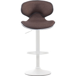 Ensemble de 2 tabourets de bar Las Vegas V2, tissu blanc/marron