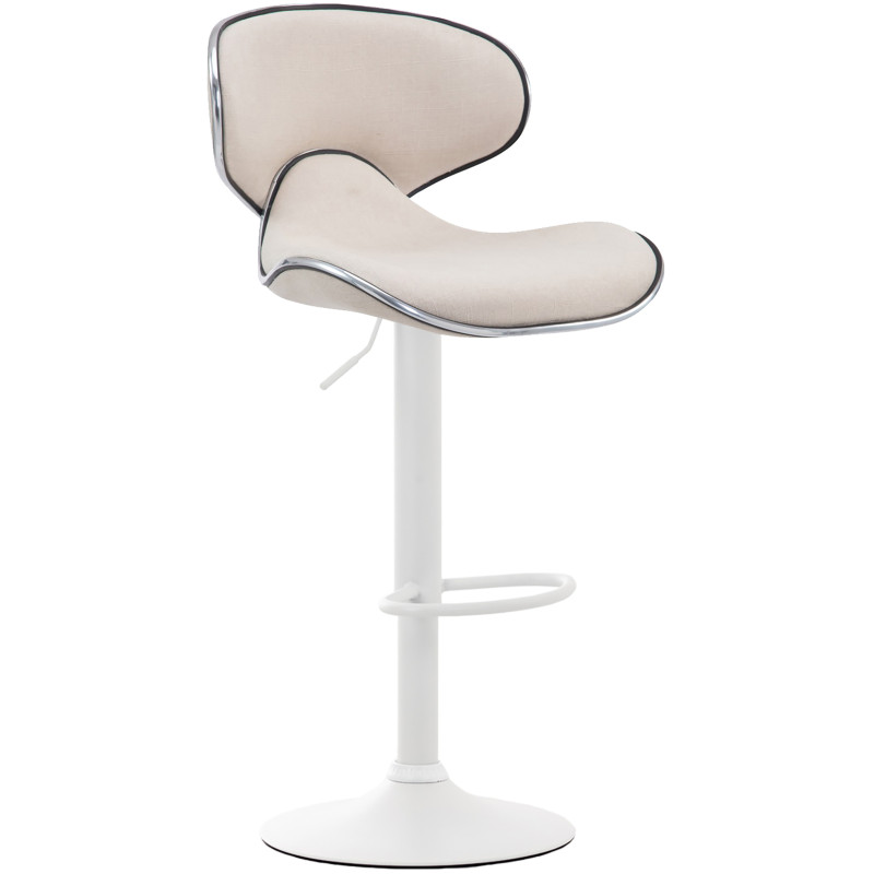 Conjunto de 2 banquetas de bar Las Vegas V2 em tecido branco e creme.