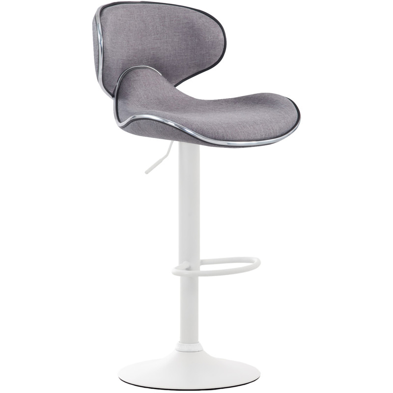 Set di 2 sgabelli da bar Las Vegas V2, tessuto bianco/grigio chiaro