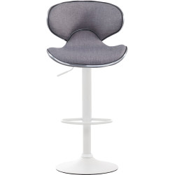 Ensemble de 2 tabourets de bar Las Vegas V2, tissu blanc/gris clair