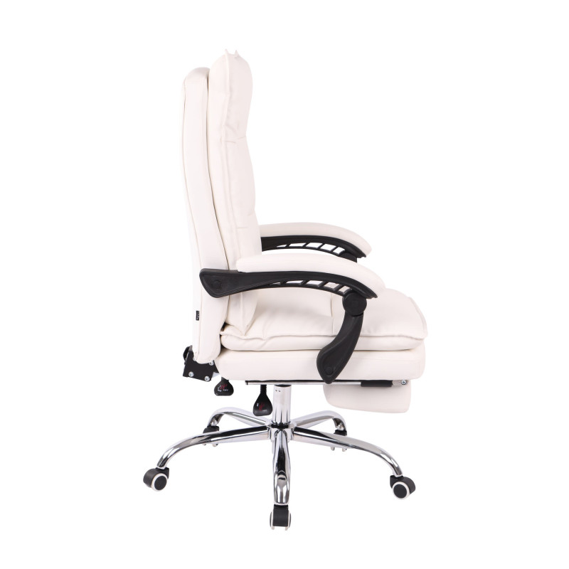 Chaise de bureau Power en cuir artificiel blanc