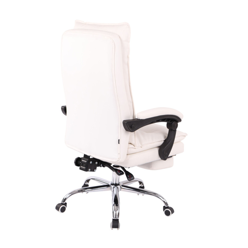 Chaise de bureau Power en cuir artificiel blanc
