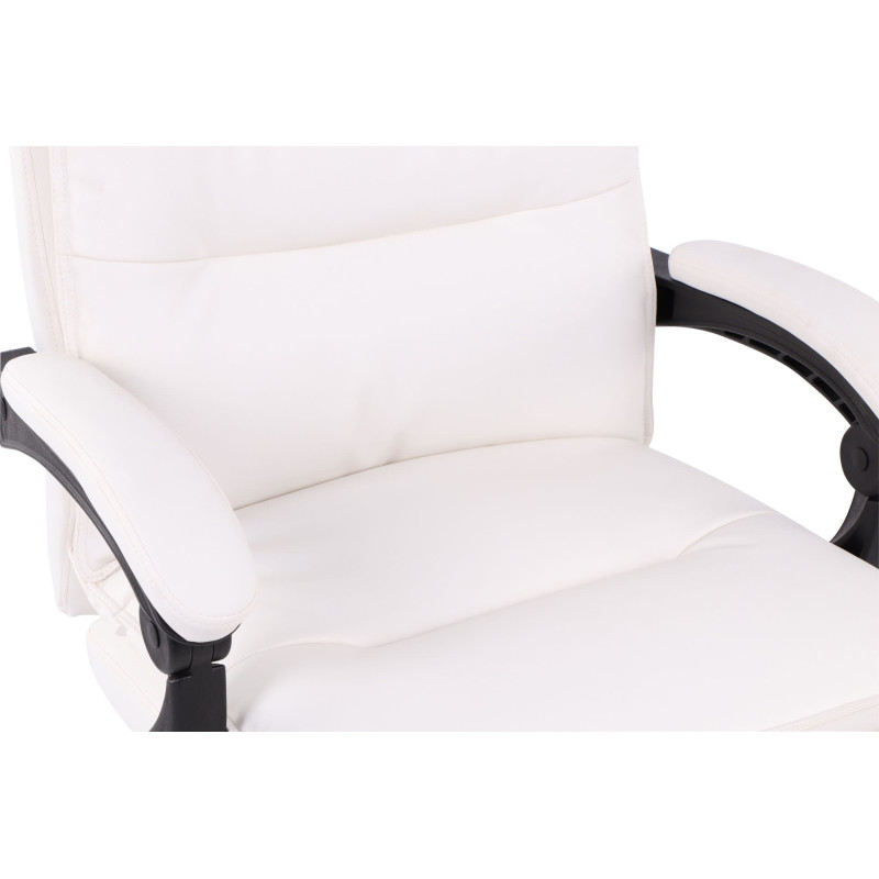 Chaise de bureau Power en cuir artificiel blanc