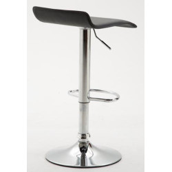 Ensemble de 2 tabourets de bar Dyn V2, similicuir, chrome, noir