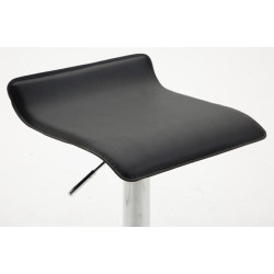 Juego de 2 taburetes de bar Dyn V2, piel sintética, cromados, negros