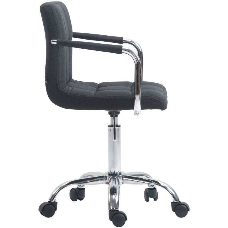Chaise de bureau Lucy V2 en tissu gris foncé
