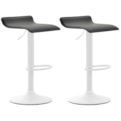 Ensemble de 2 tabourets de bar Dyn V2 en similicuir blanc et noir