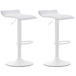Set di 2 sgabelli da bar Dyn V2 in similpelle bianco bianco