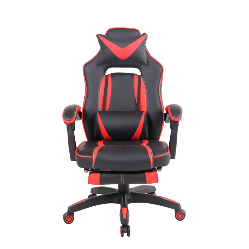 Chaise de bureau chauffante noir/rouge