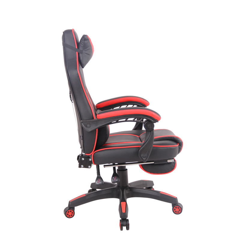 Chaise de bureau chauffante noir/rouge