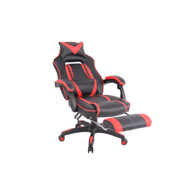 Chaise de bureau chauffante noir/rouge