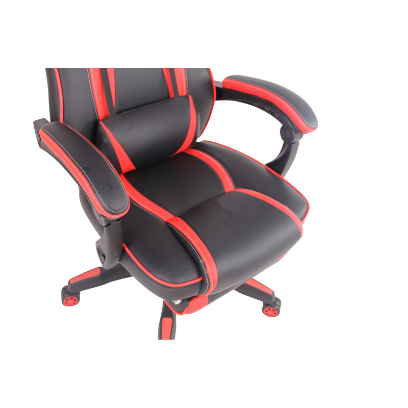 Chaise de bureau chauffante noir/rouge