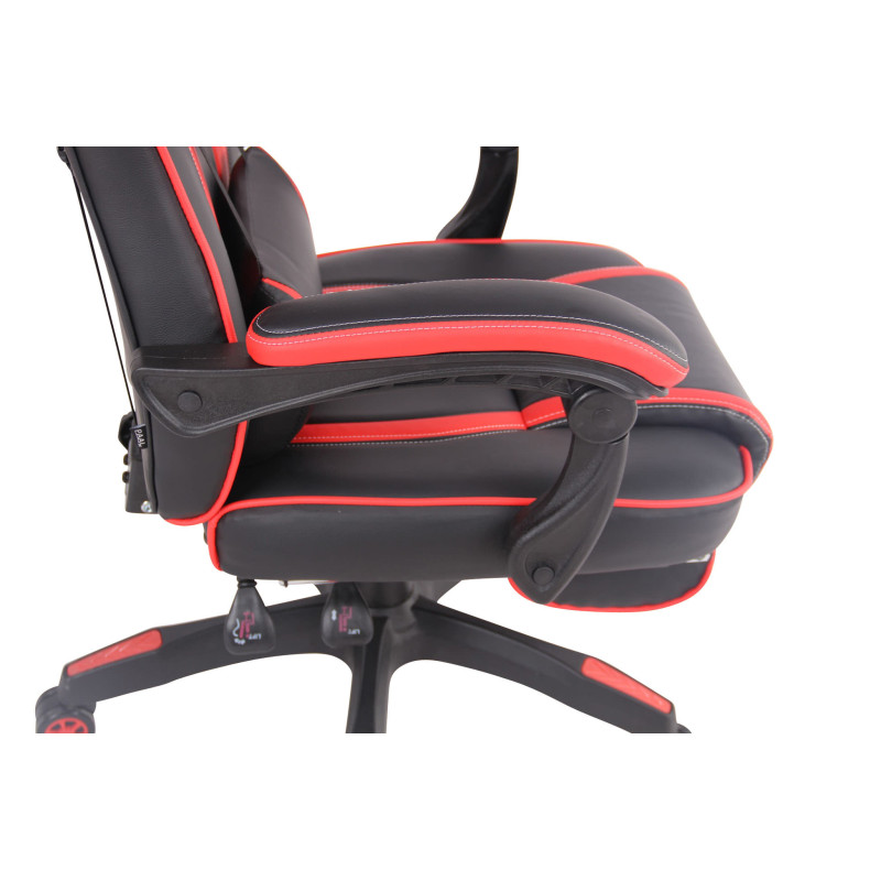 Chaise de bureau chauffante noir/rouge