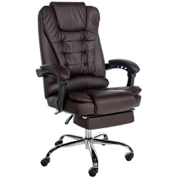 Chaise de bureau Oxygen en cuir artificiel brun