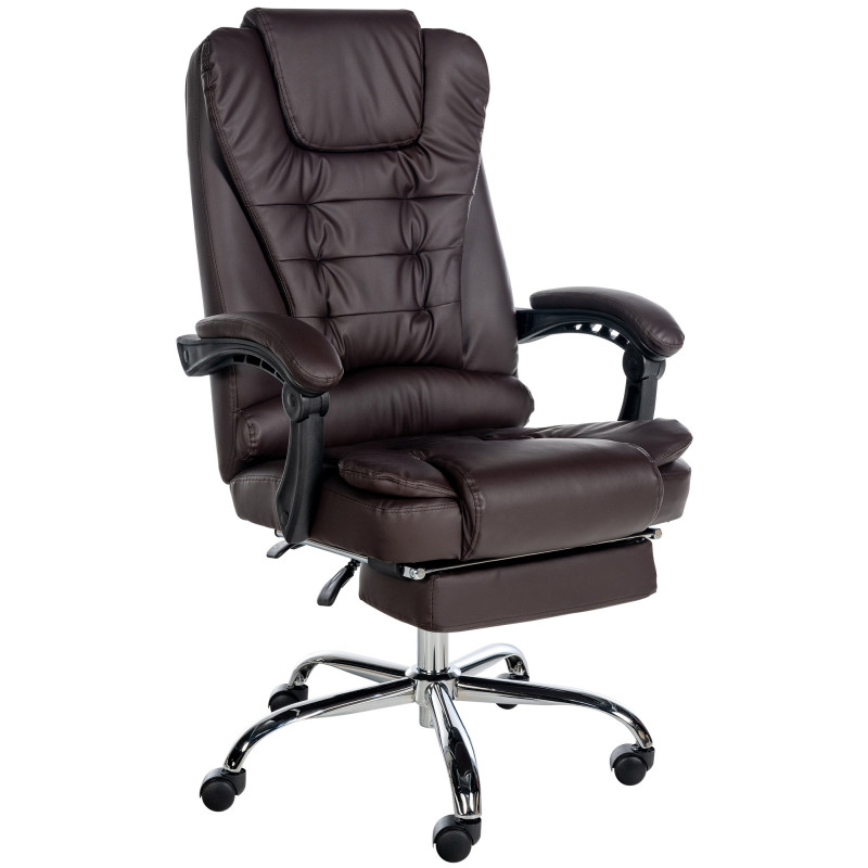 Chaise de bureau Oxygen en cuir artificiel brun