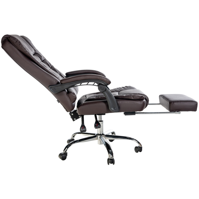 Chaise de bureau Oxygen en cuir artificiel brun