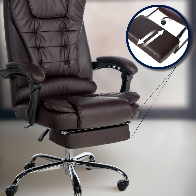 Chaise de bureau Oxygen en cuir artificiel brun