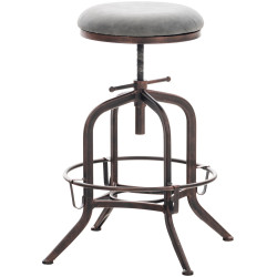 Banqueta de bar Avadi Vintage, em couro sintético, bronze/cinza escuro