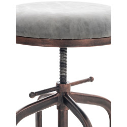 Taburete de bar Avadi Vintage, piel sintética, bronce/gris oscuro