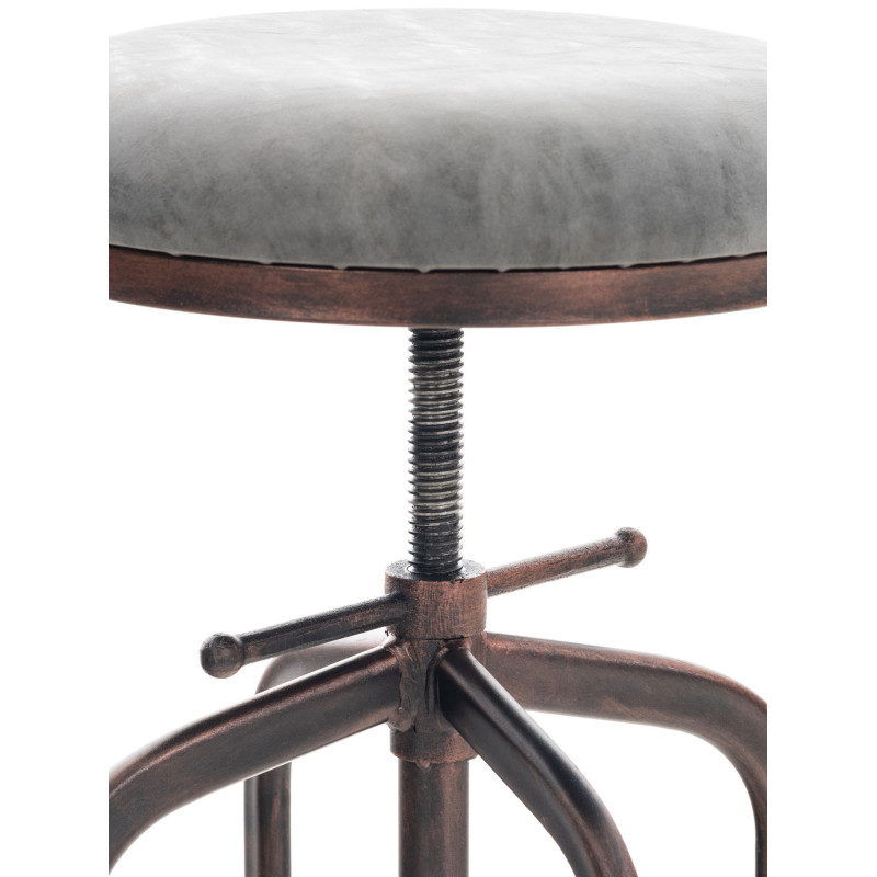 Sgabello da bar Avadi Vintage, similpelle, bronzo/grigio scuro