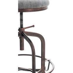 Sgabello da bar Avadi Vintage, similpelle, bronzo/grigio scuro