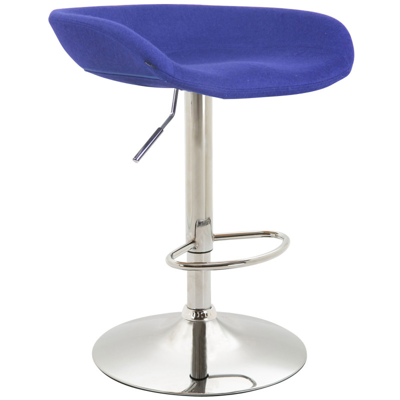 Tabouret de bar Anaheim, feutre, chrome, bleu