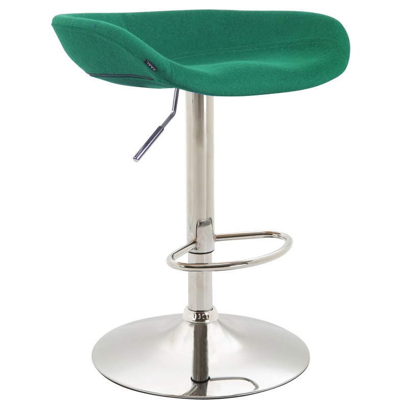 Tabouret de bar Anaheim, feutre, vert chromé
