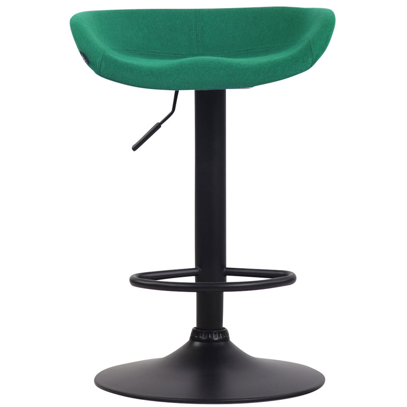 Sgabello da bar in feltro Anaheim, nero/verde