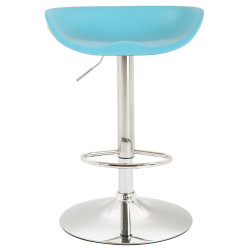 Sgabello da bar Anaheim, plastica, cromato, blu