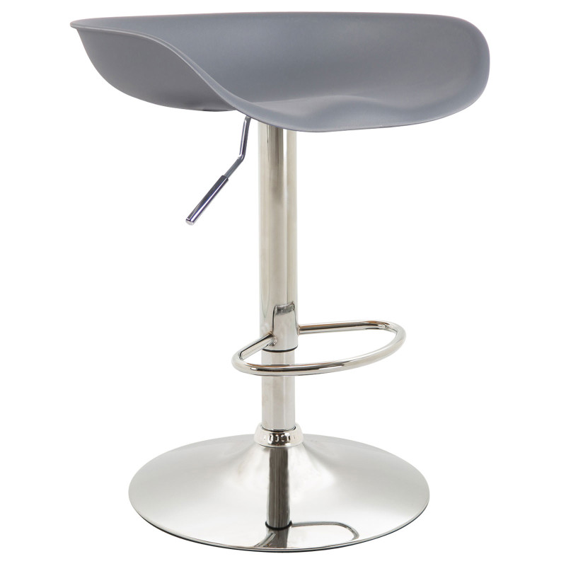 Tabouret de bar Anaheim, plastique, gris chromé