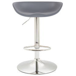 Tabouret de bar Anaheim, plastique, gris chromé