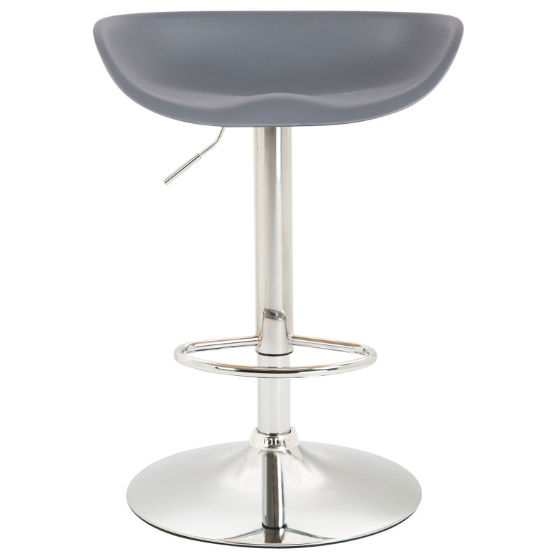 Tabouret de bar Anaheim, plastique, gris chromé