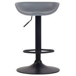Sgabello da bar Anaheim, plastica, nero/grigio